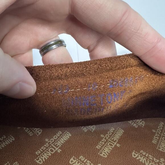 Minnetonka Suede Moccasins with Light Stitching - Picture 7 of 11